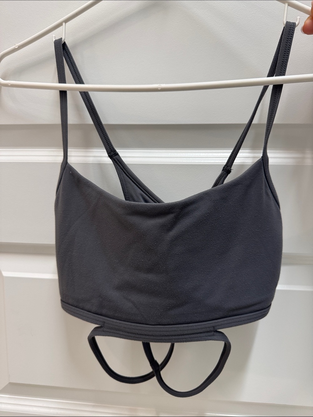 Aritzia TNA action coal Gray Strappy Bralette Crop Sports Bra